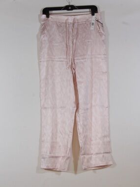 Tahari Women's Straight Leg Mauve Chalk Satin Drawstring Pajama Pants NWT